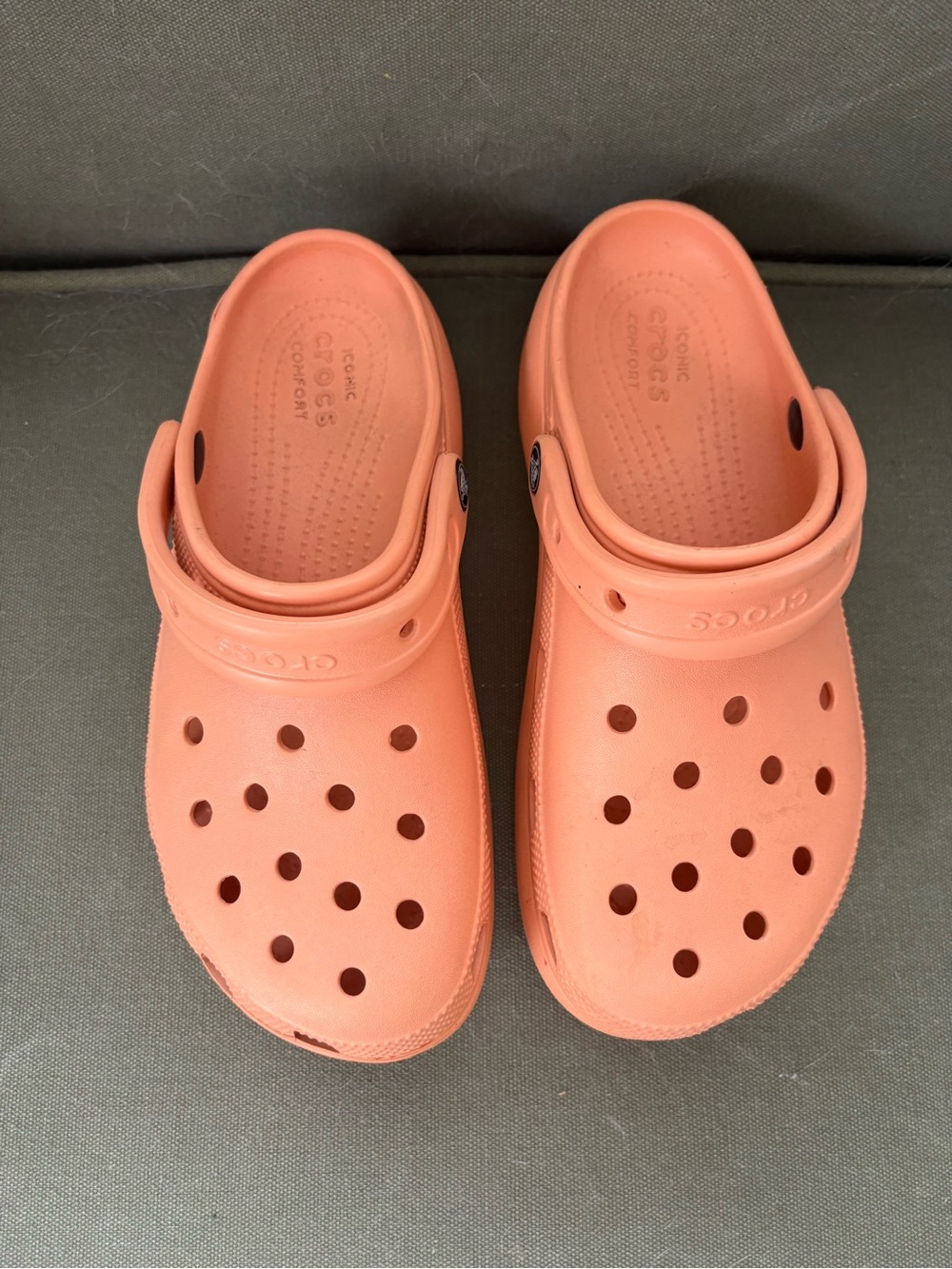 CROCS Women’s Platform Clog - Coral Orange - Picture 3 of 6